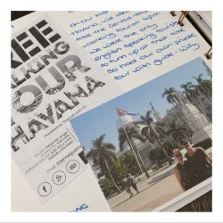 inside page of a scrapbook containing text a photo and a leaflet keepsake